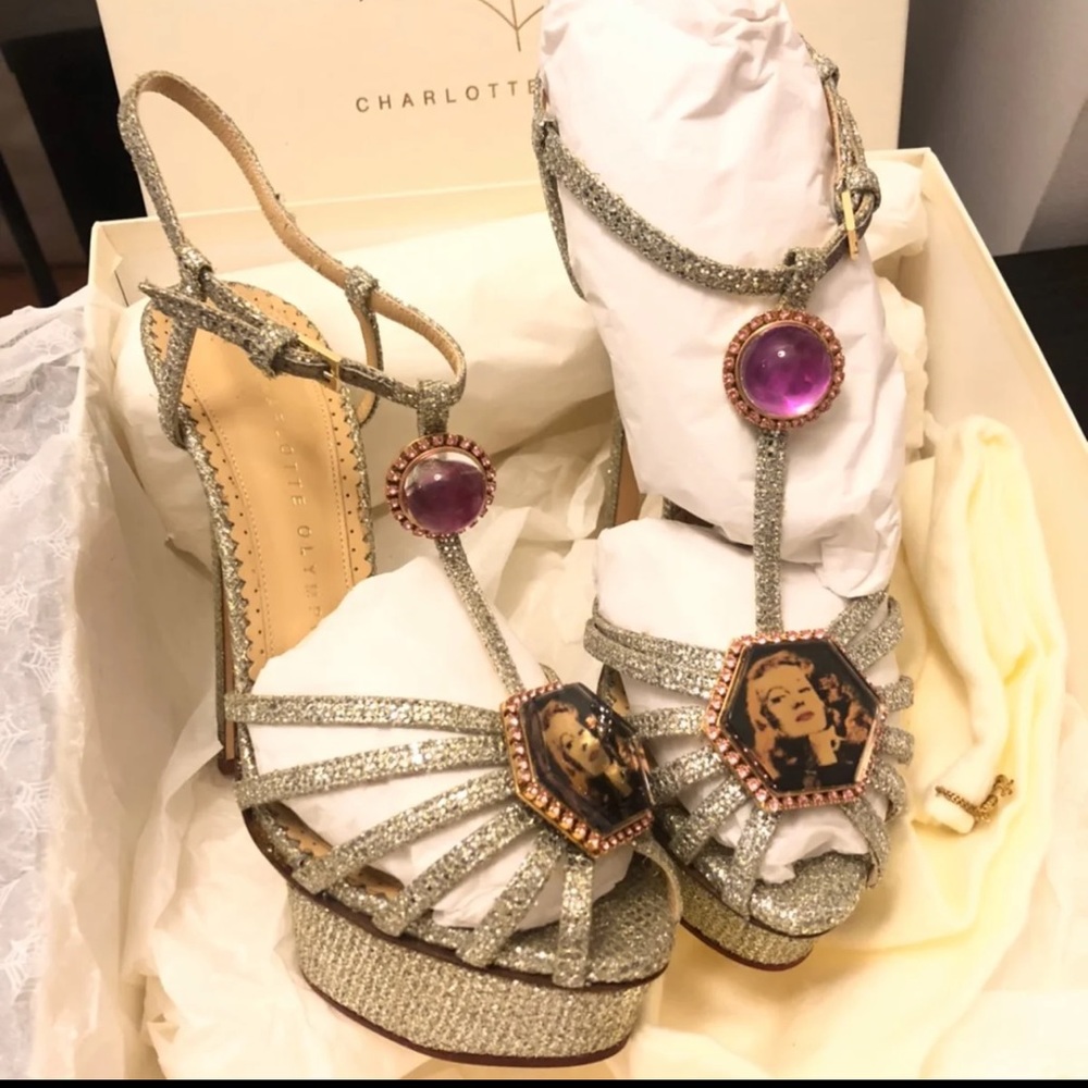 leading lady glitter platform sandal